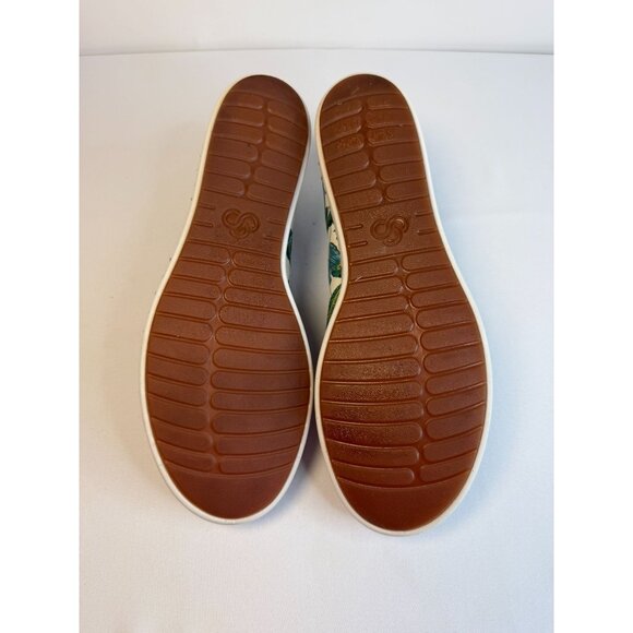 Clarks Cloudsteppers Women 9M Canvas Slip-On Palm Step Glow Jade Green Sneaker - Picture 10 of 12